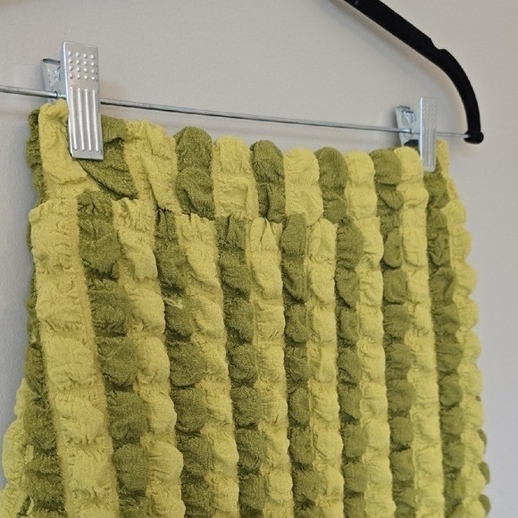 Fashion Nova Womens Green Striped Popcorn Texture Maxi Skirt XS - Picture 5 of 8